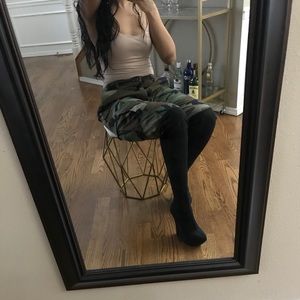 Thigh high wedge faux suede boots